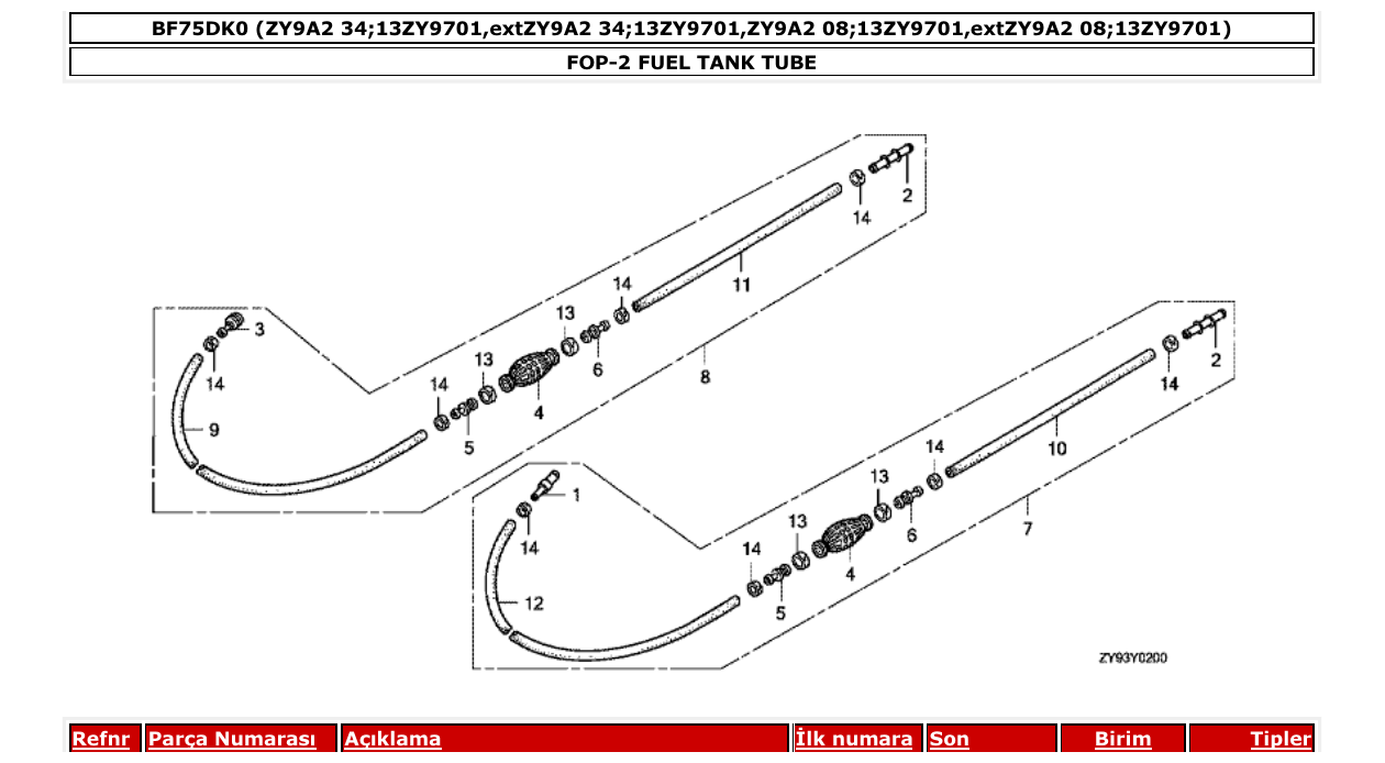 Fig. FOP-2 – FUEL TANK TUBE diagram