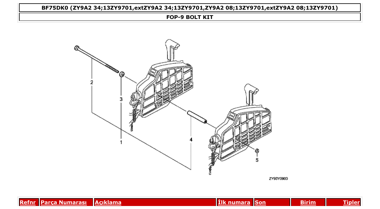Fig. FOP-9 – BOLT KIT diagram