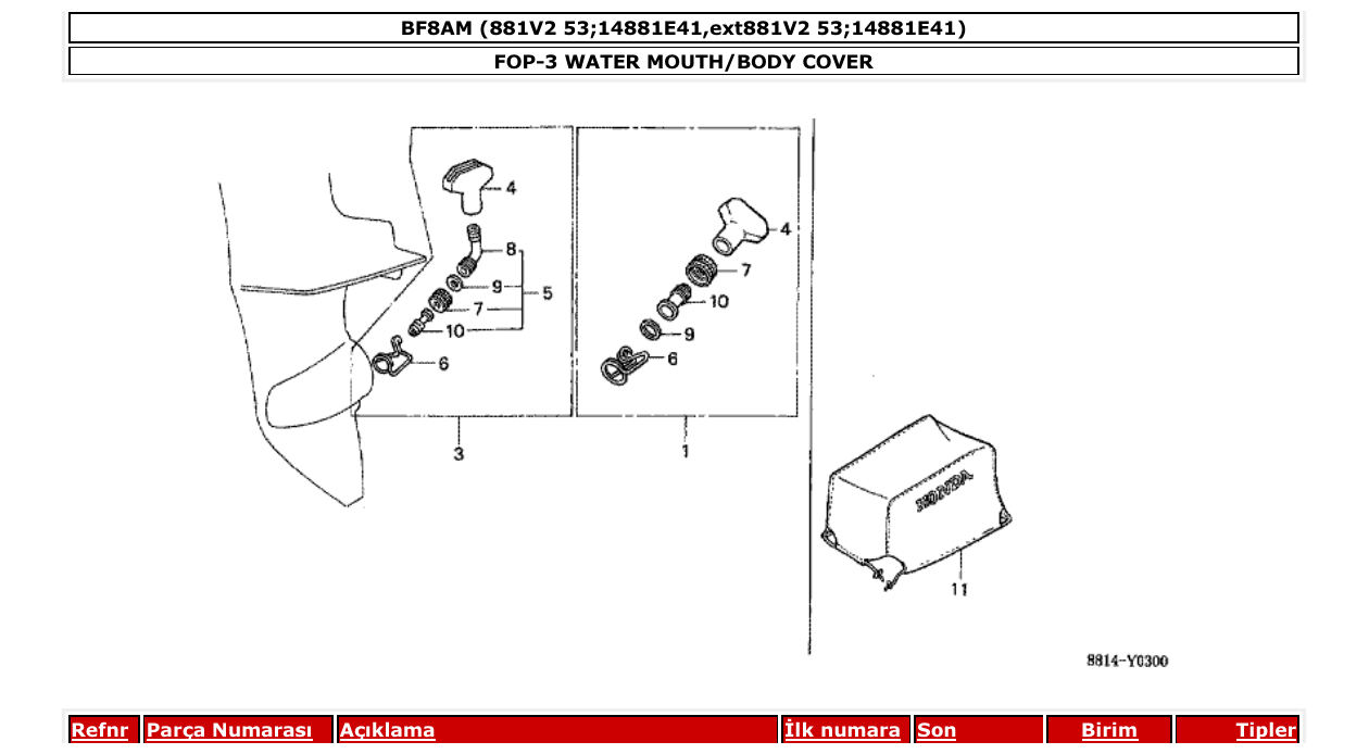 bf8am – section FOP-3 WATER MOUTH/BODY COVER parts diagram