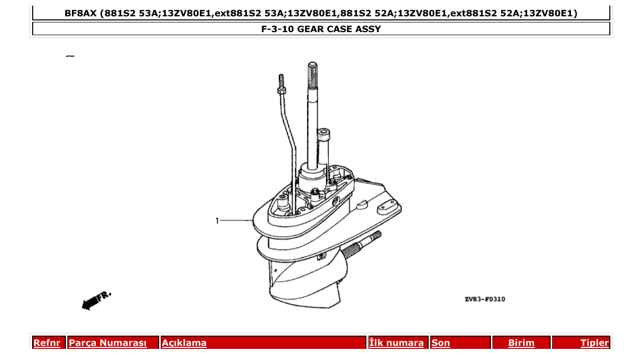 Fig. F-3-10 – GEAR CASE ASSY diagram