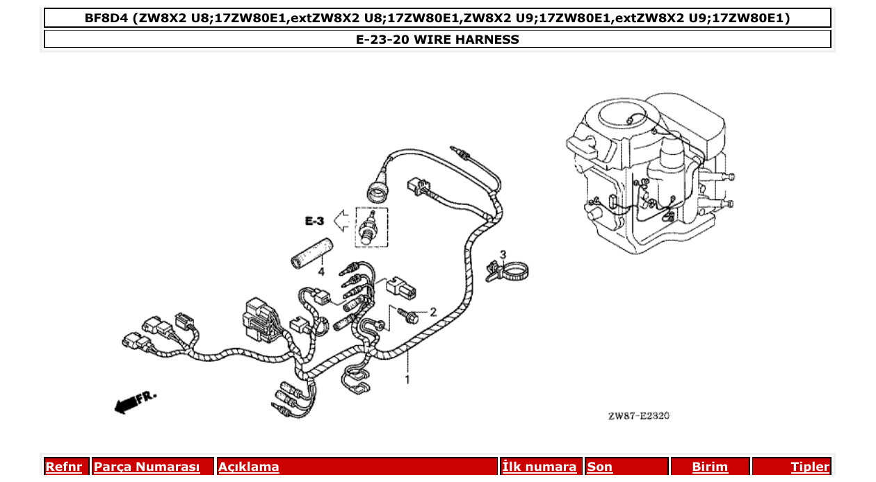 Fig. E-23-20 – WIRE HARNESS diagram