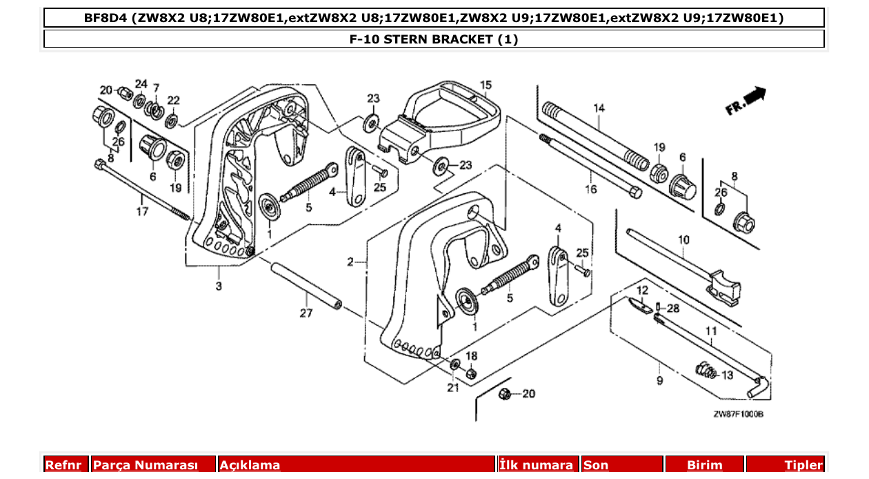 Fig. F-10 – STERN BRACKET (1) diagram