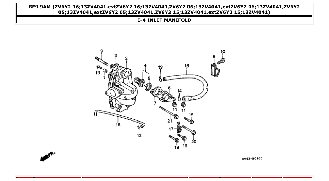 Fig. E-4 – INLET MANIFOLD diagram