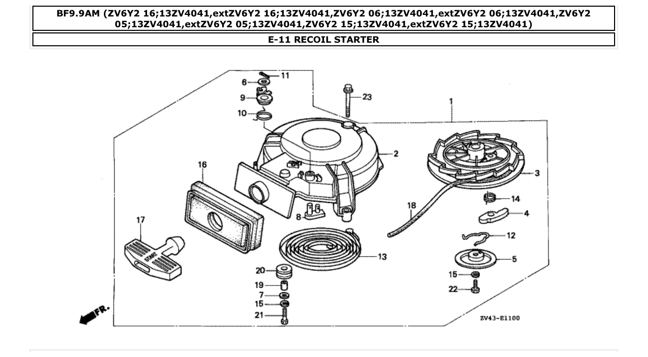 Fig. E-11 – RECOIL STARTER diagram