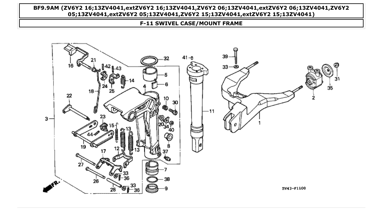 Fig. F-11 – SWIVEL CASE/MOUNT FRAME diagram