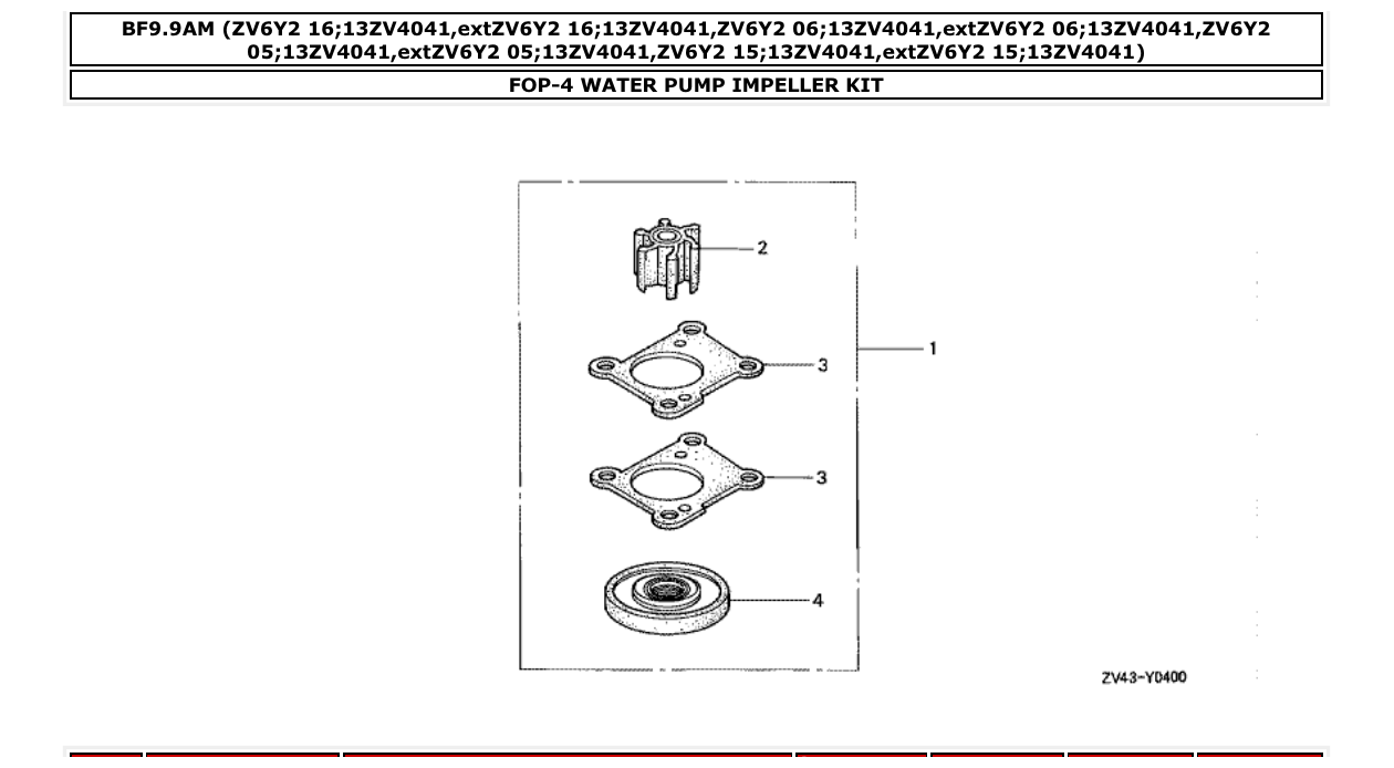 Fig. FOP-4 – WATER PUMP IMPELLER KIT diagram