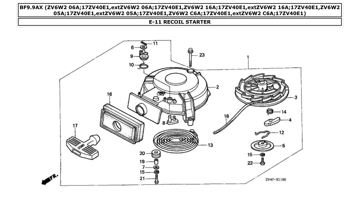 Fig. E-11 – RECOIL STARTER diagram