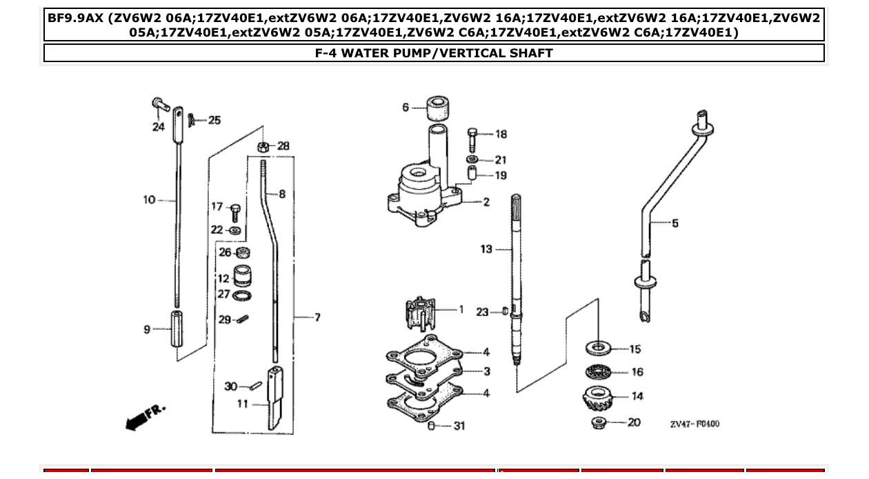 Fig. F-4 – WATER PUMP/VERTICAL SHAFT diagram