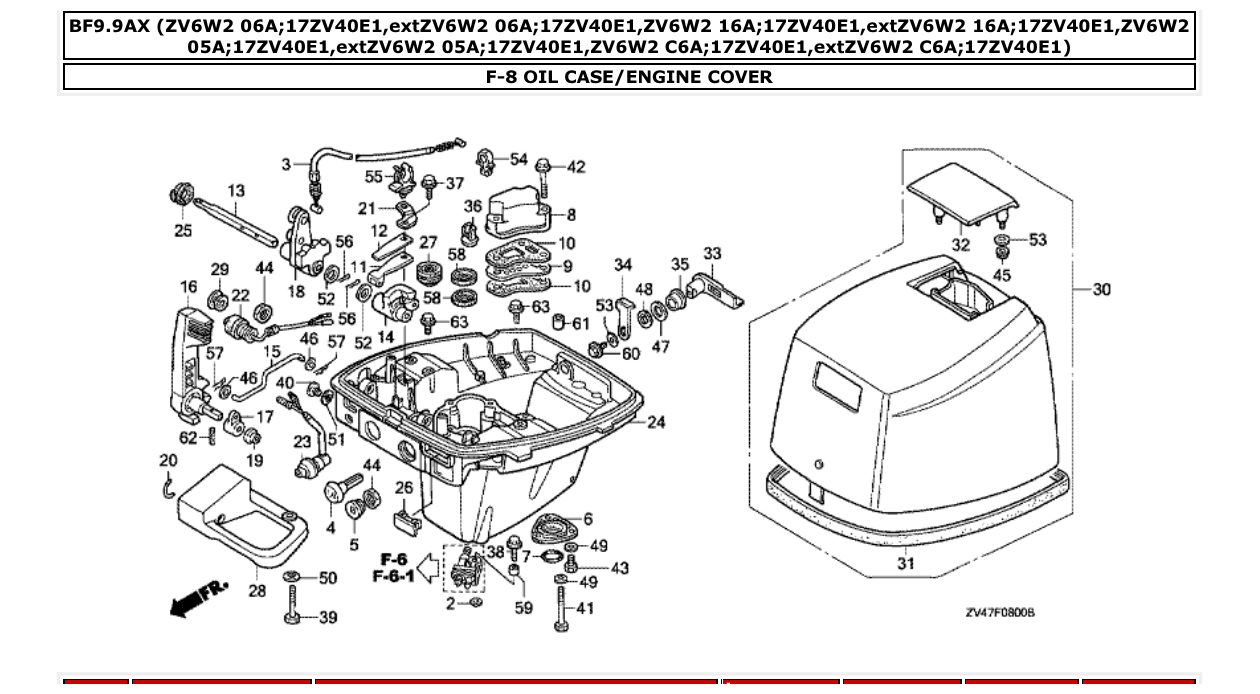 Fig. F-8 – OIL CASE/ENGINE COVER diagram