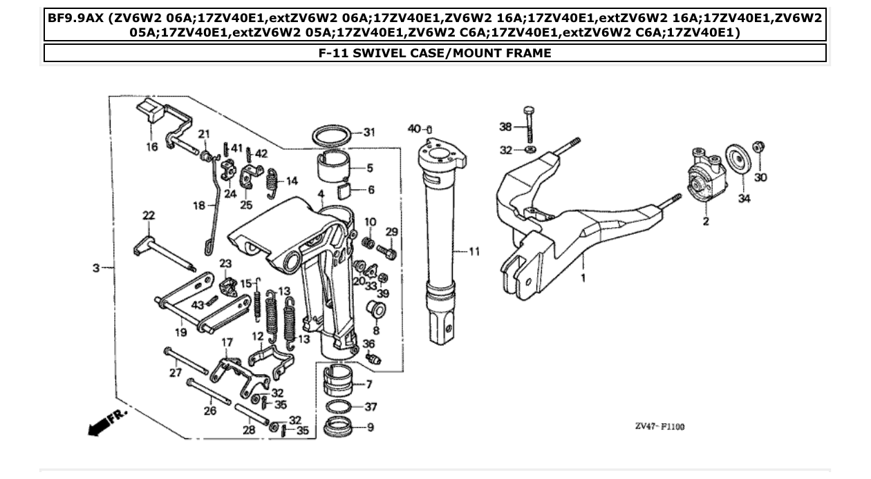 Fig. F-11 – SWIVEL CASE/MOUNT FRAME diagram