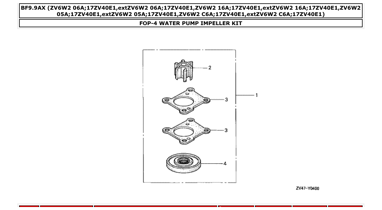 Fig. FOP-4 – WATER PUMP IMPELLER KIT diagram