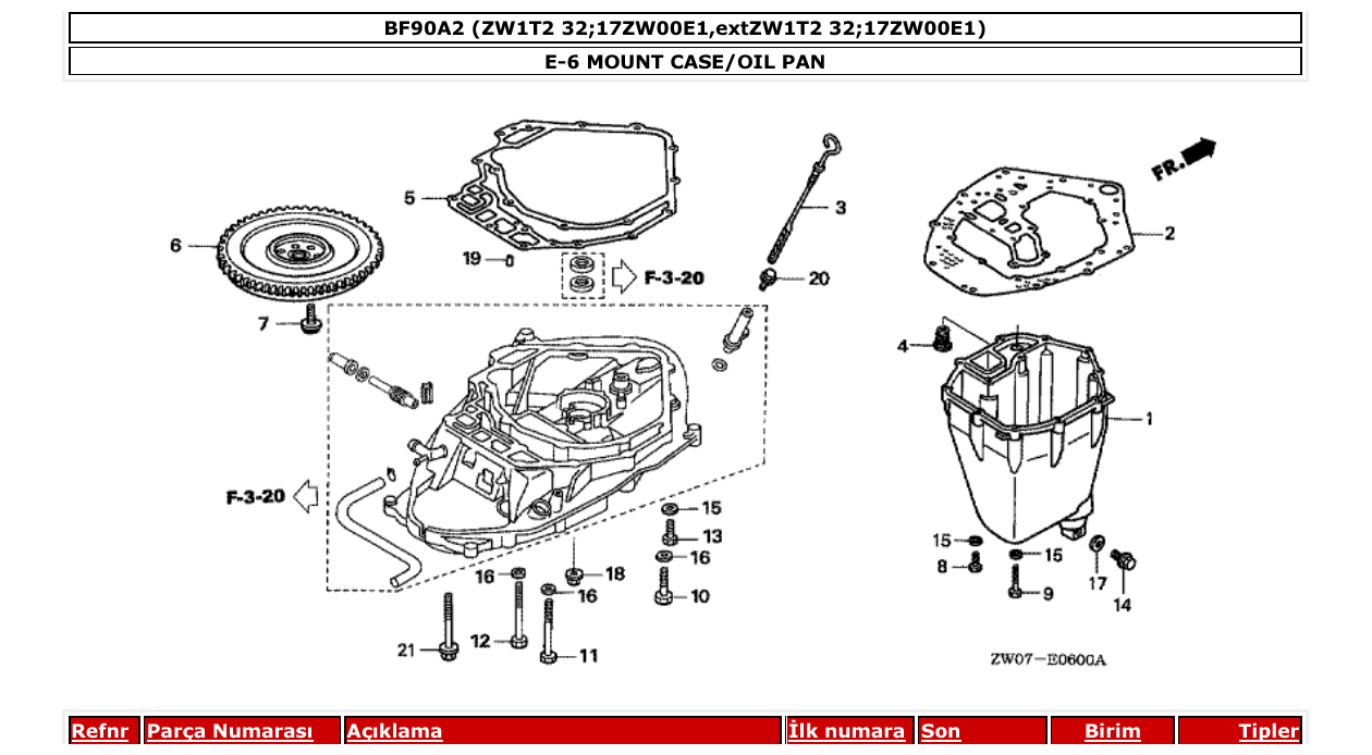 Fig. E-6 – MOUNT CASE/OIL PAN diagram