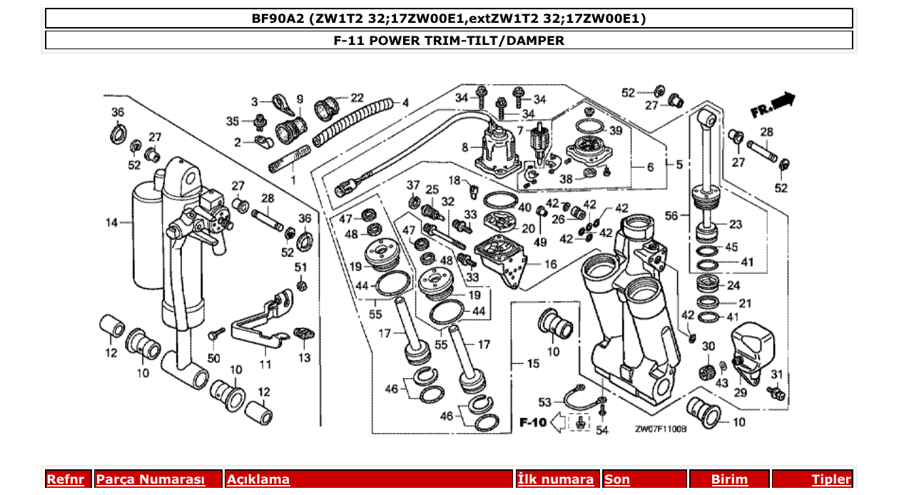 Fig. F-11 – POWER TRIM-TILT/DAMPER diagram