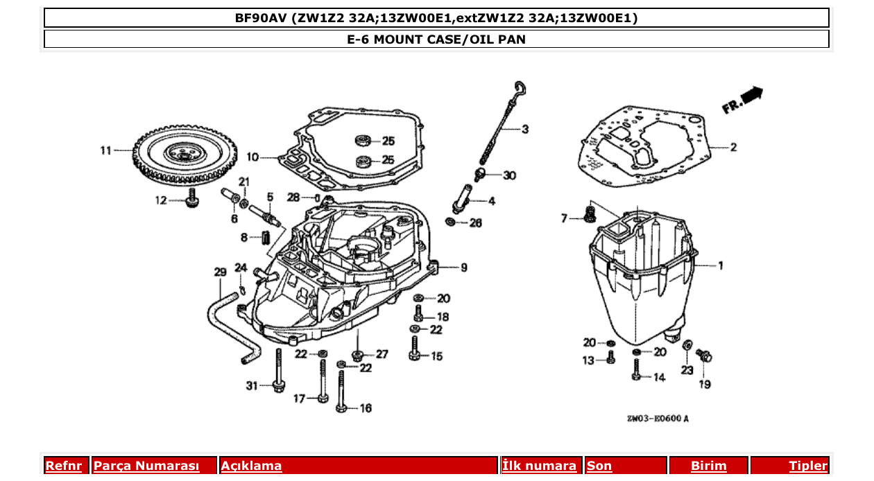 Fig. E-6 – MOUNT CASE/OIL PAN diagram