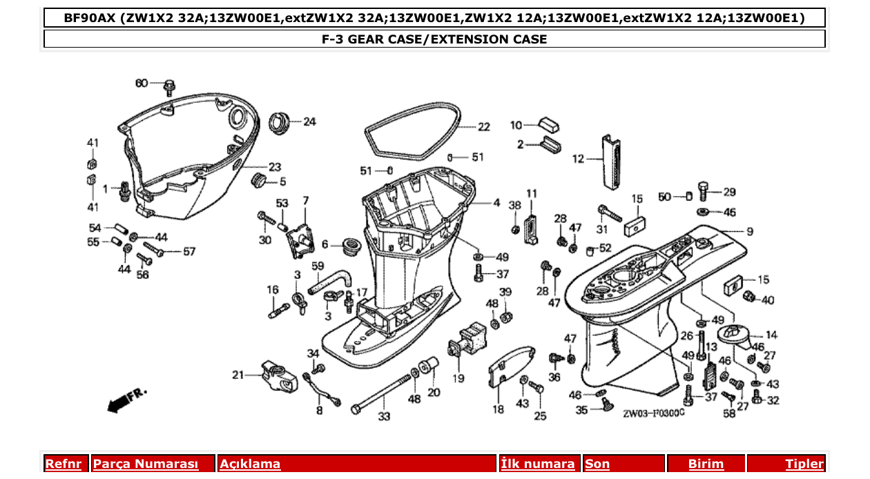 Fig. F-3 – GEAR CASE/EXTENSION CASE diagram