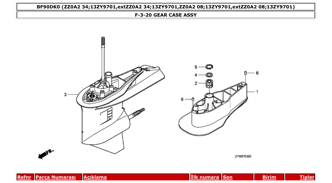 Fig. F-3-20 – GEAR CASE ASSY diagram