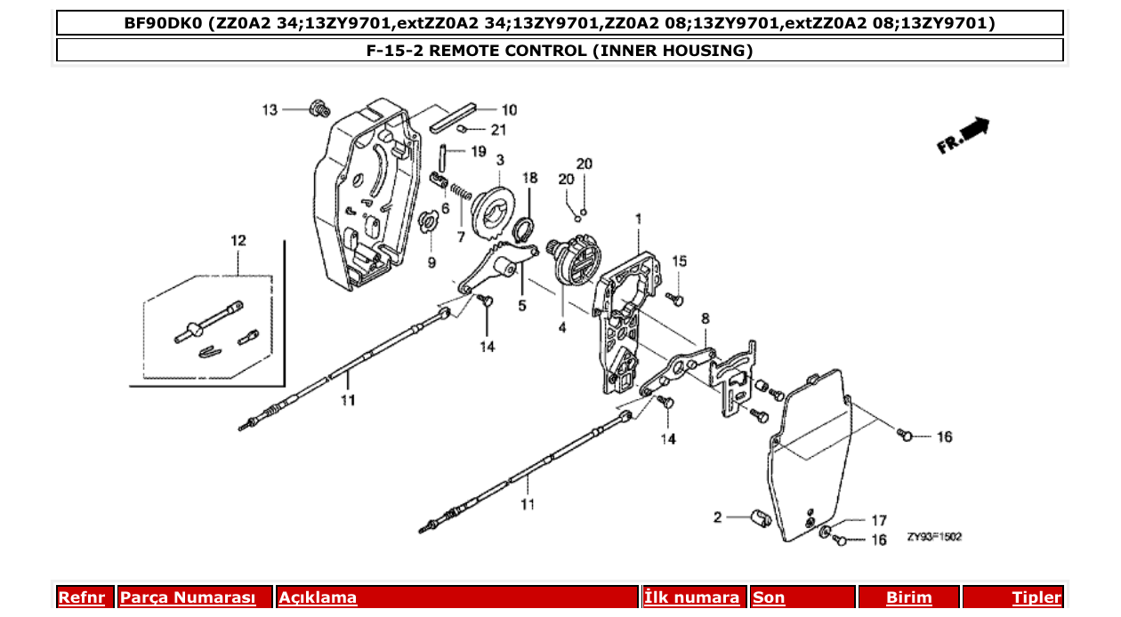 Fig. F-15-2 – REMOTE CONTROL (INNER HOUSING) diagram