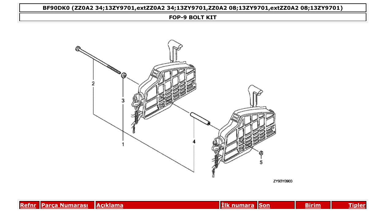 Fig. FOP-9 – BOLT KIT diagram
