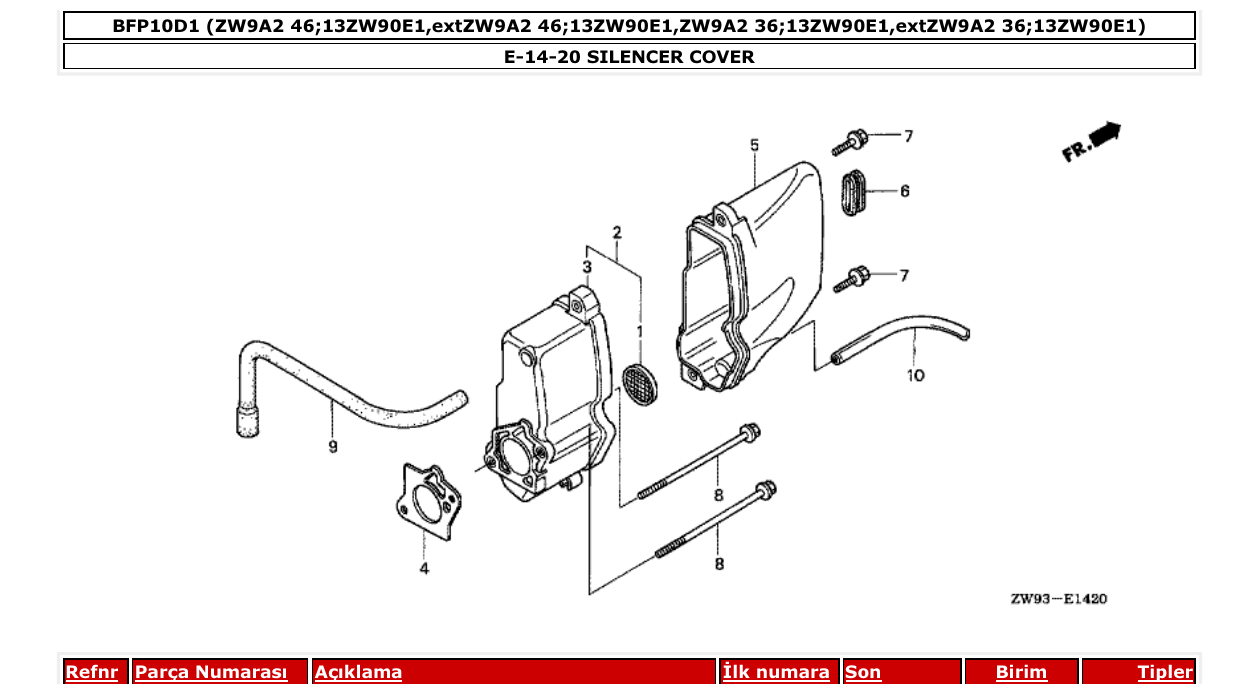 Fig. E-14-20 – SILENCER COVER diagram