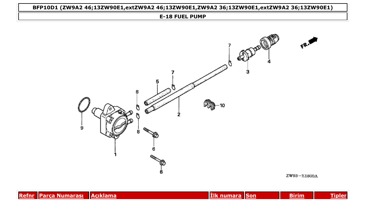 Fig. E-18 – FUEL PUMP diagram