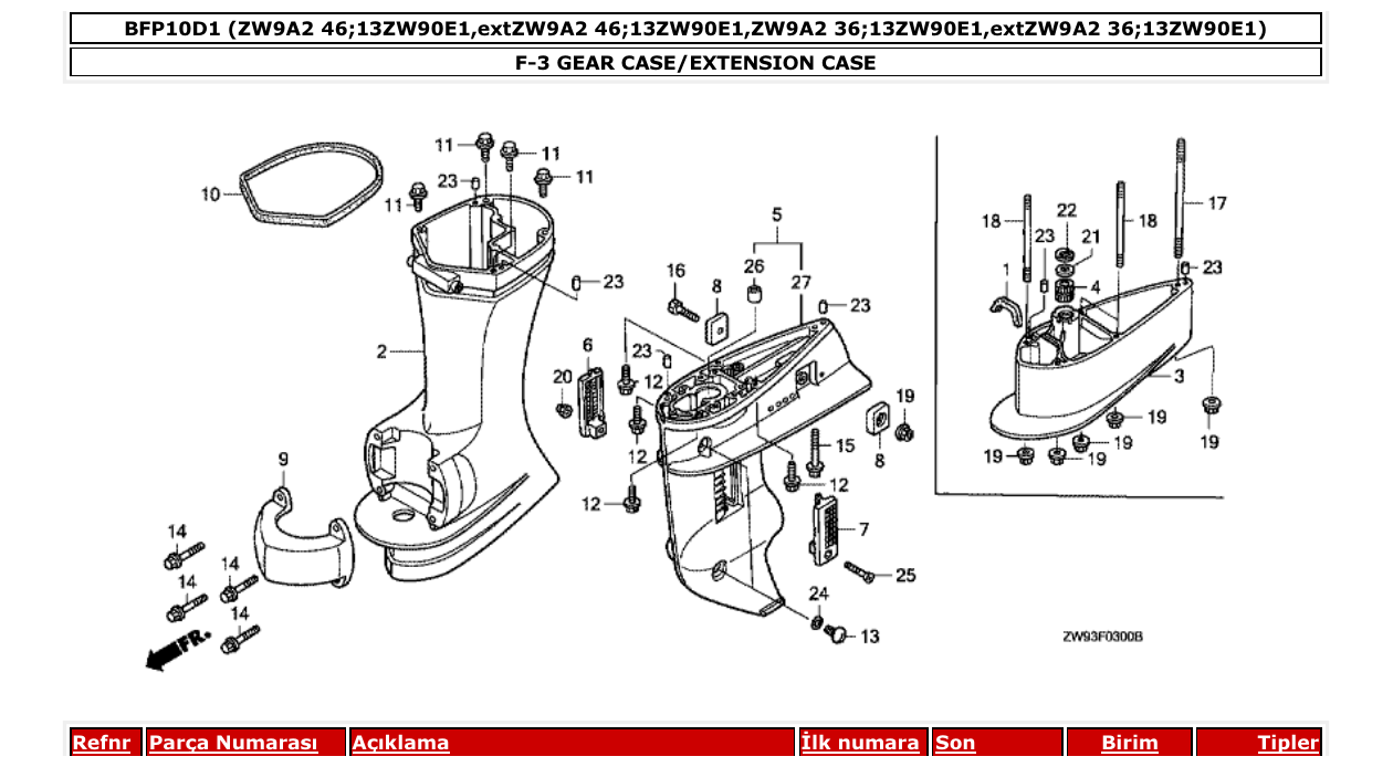 Fig. F-3 – GEAR CASE/EXTENSION CASE diagram