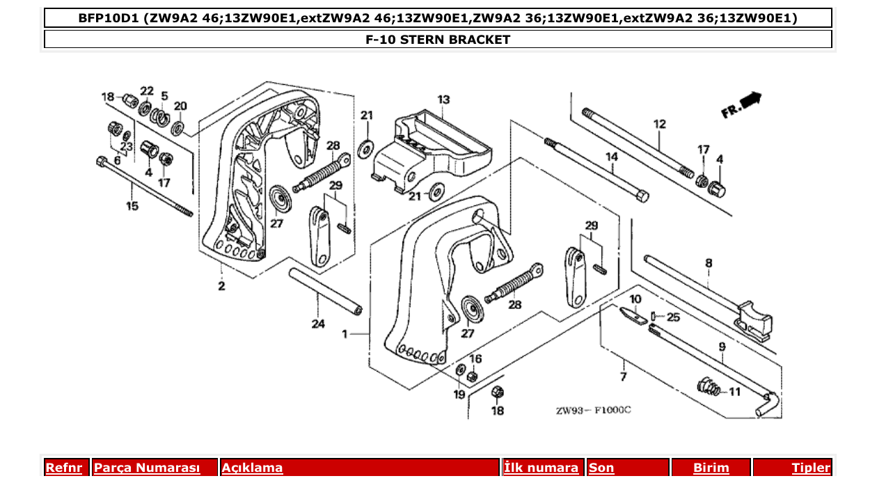 Fig. F-10 – STERN BRACKET diagram
