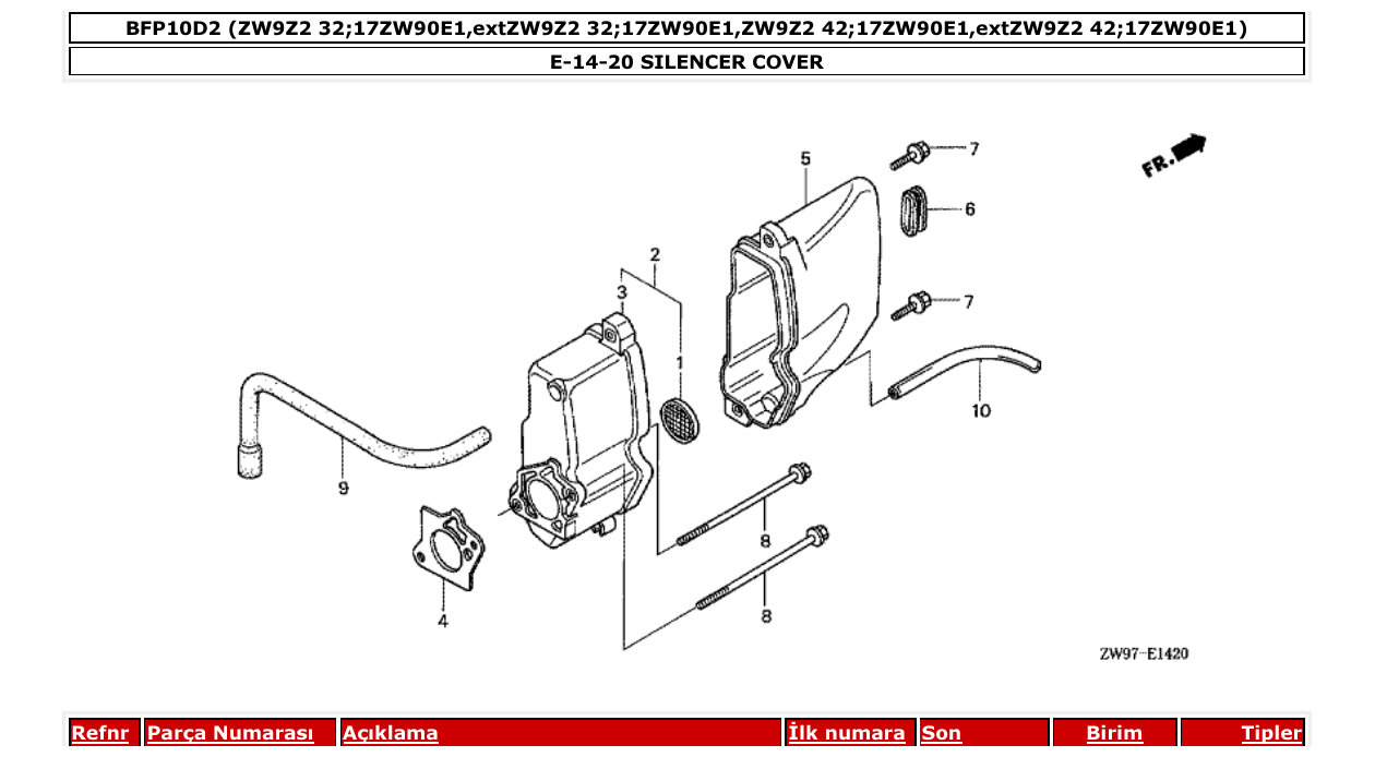 Fig. E-14-20 – SILENCER COVER diagram