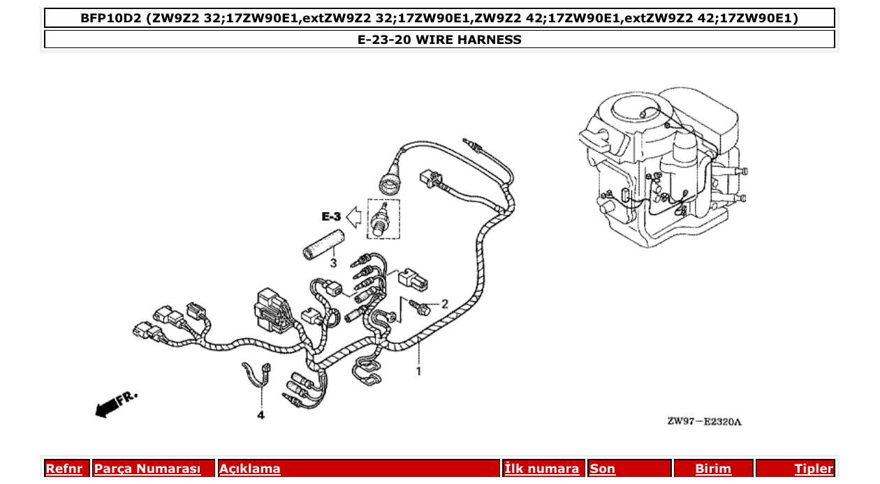 Fig. E-23-20 – WIRE HARNESS diagram