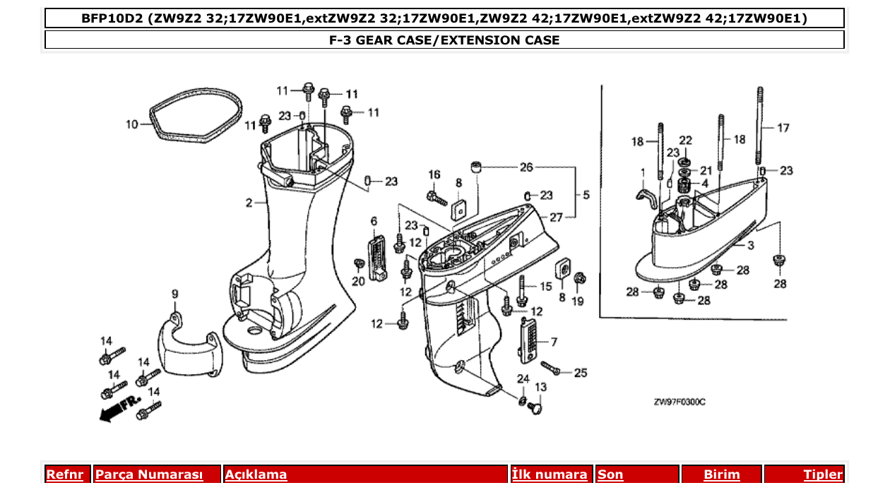 Fig. F-3 – GEAR CASE/EXTENSION CASE diagram