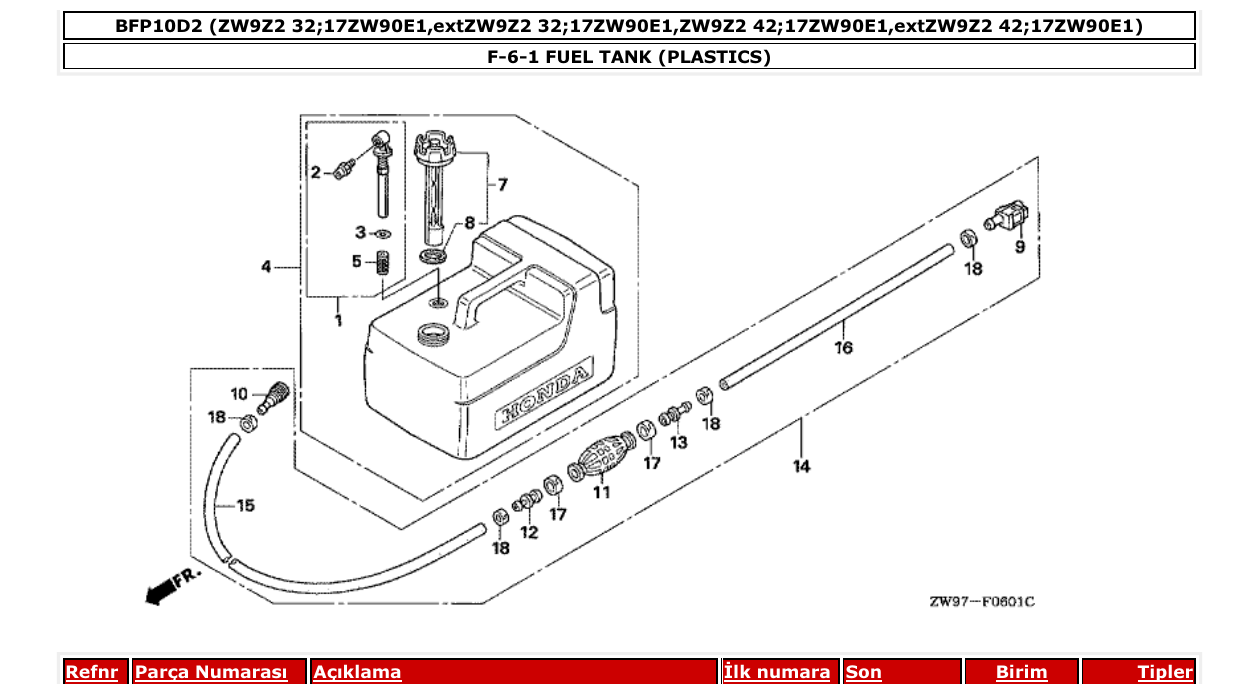 Fig. F-6-1 – FUEL TANK (PLASTICS) diagram