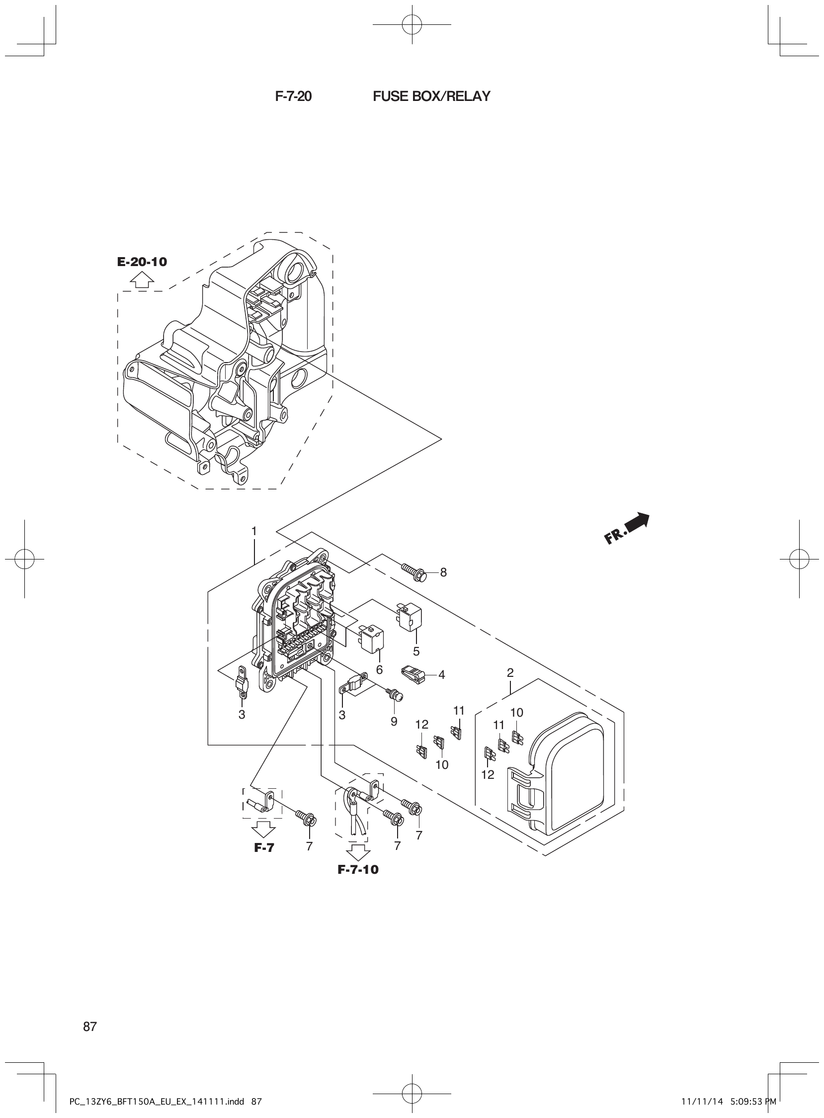 BFT150A – section E-20-10 1 parts diagram