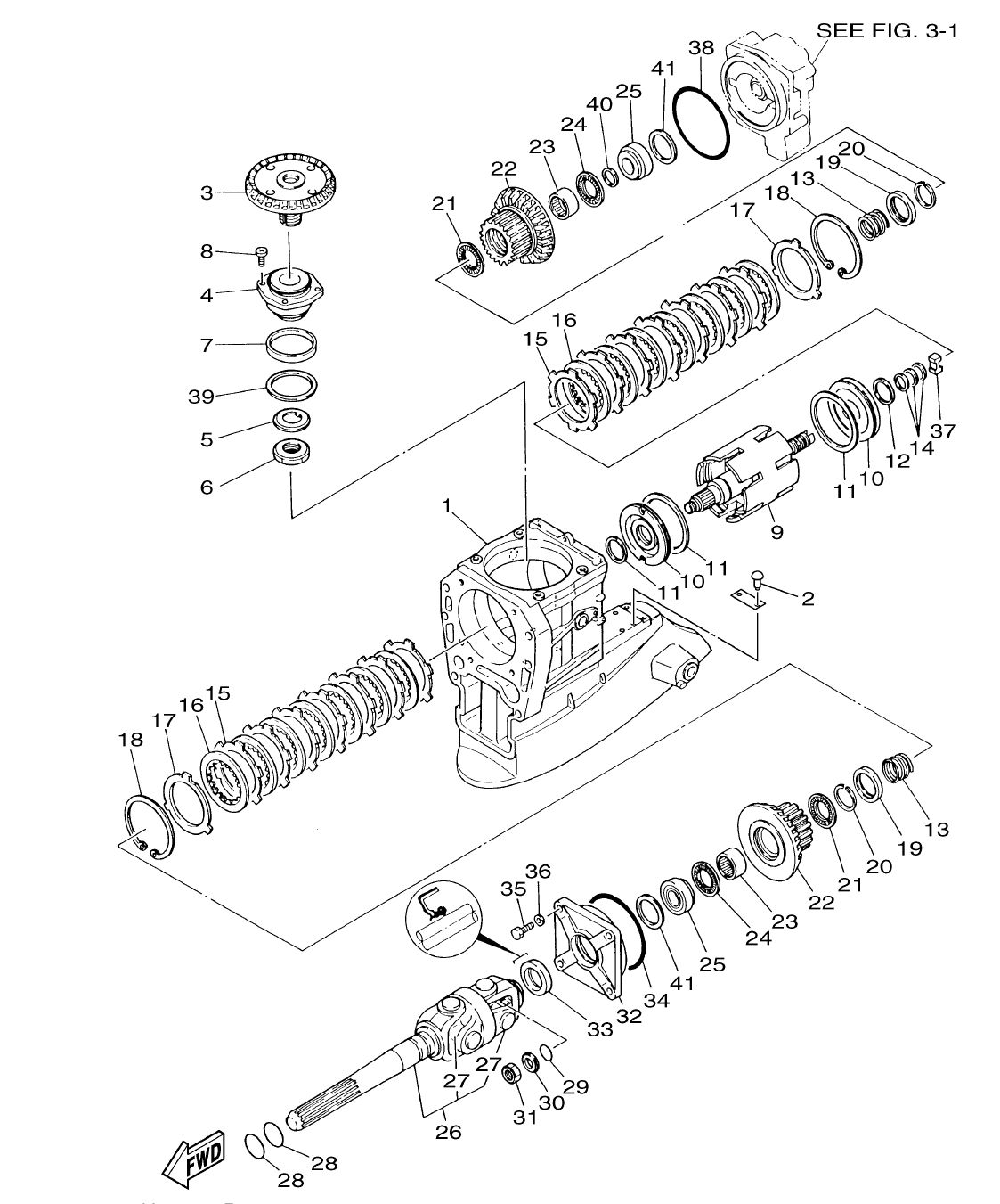 DE-DHD – section 1 OUTBOARD DRIVE 1 parts diagram