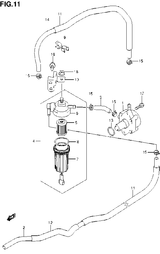 DF140A – section 10 FUEL INJECTOR parts diagram