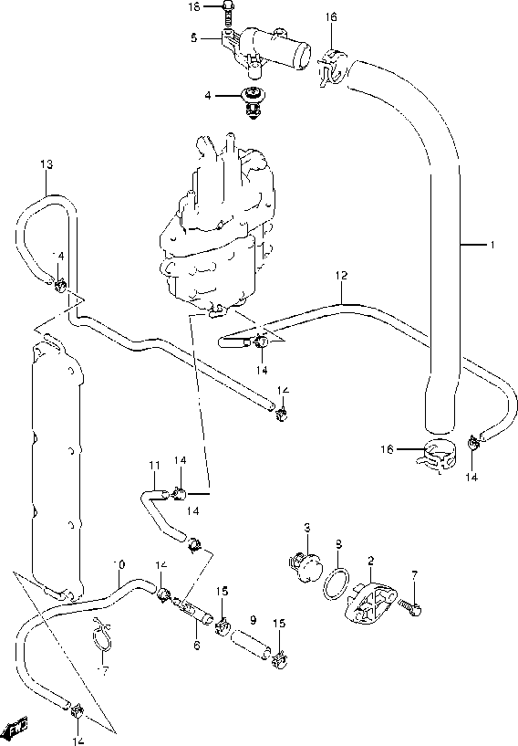 DF140A – section 14 THERMOSTAT parts diagram