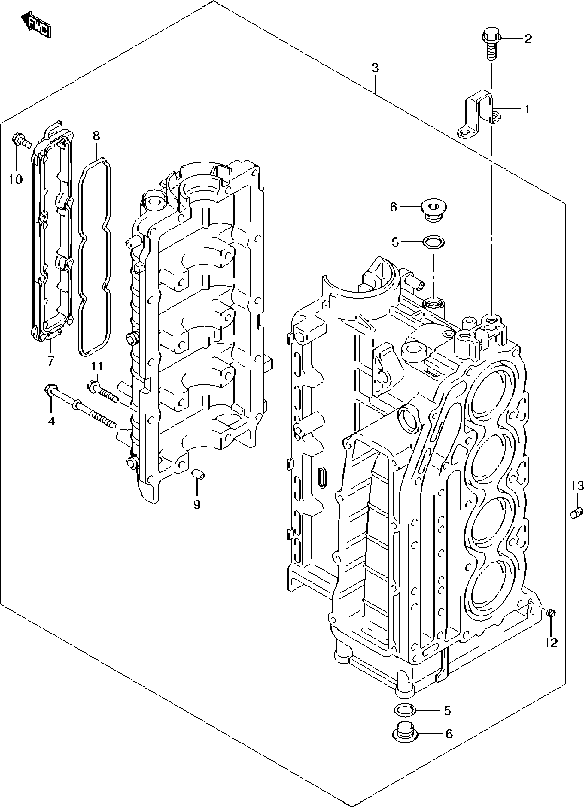 DF140A – section 2 CYLINDER BLOCK parts diagram