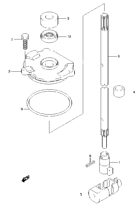 Fig. 22 – CLUTCH ROD (DF140AZ E03) diagram