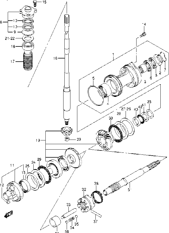 DF140A – section 24 TRANSMISSION (DF140AZ E03) parts diagram