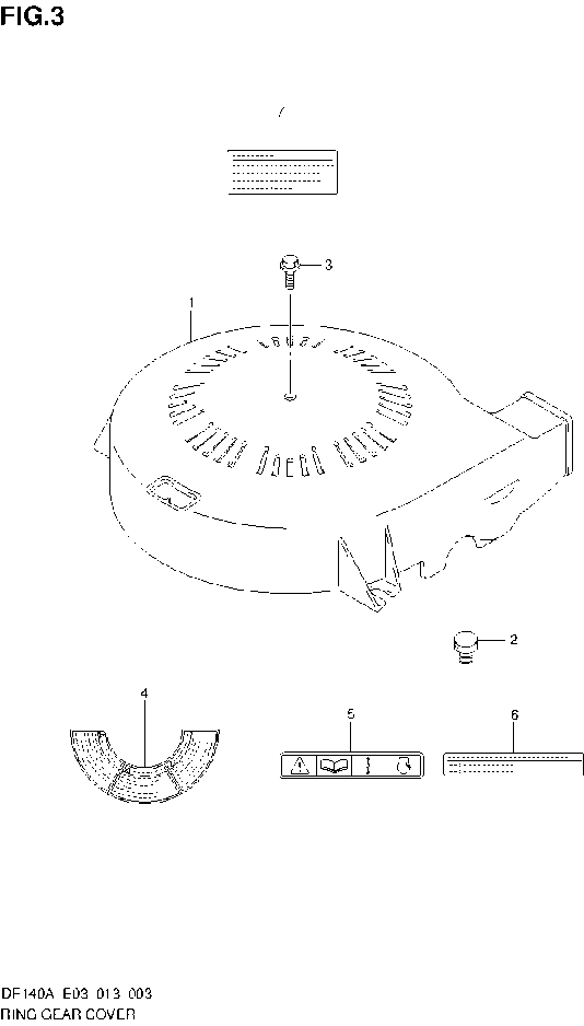 DF140A – section 3 RING GEAR COVER parts diagram