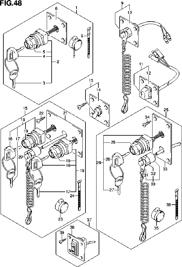 DF140A – section 48 OPT:SWITCH parts diagram
