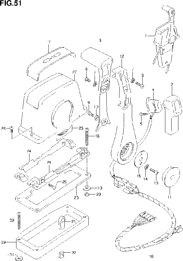 DF140A – section 51 OPT:REMOTE CONTROL ASSY SINGLE (1) parts diagram