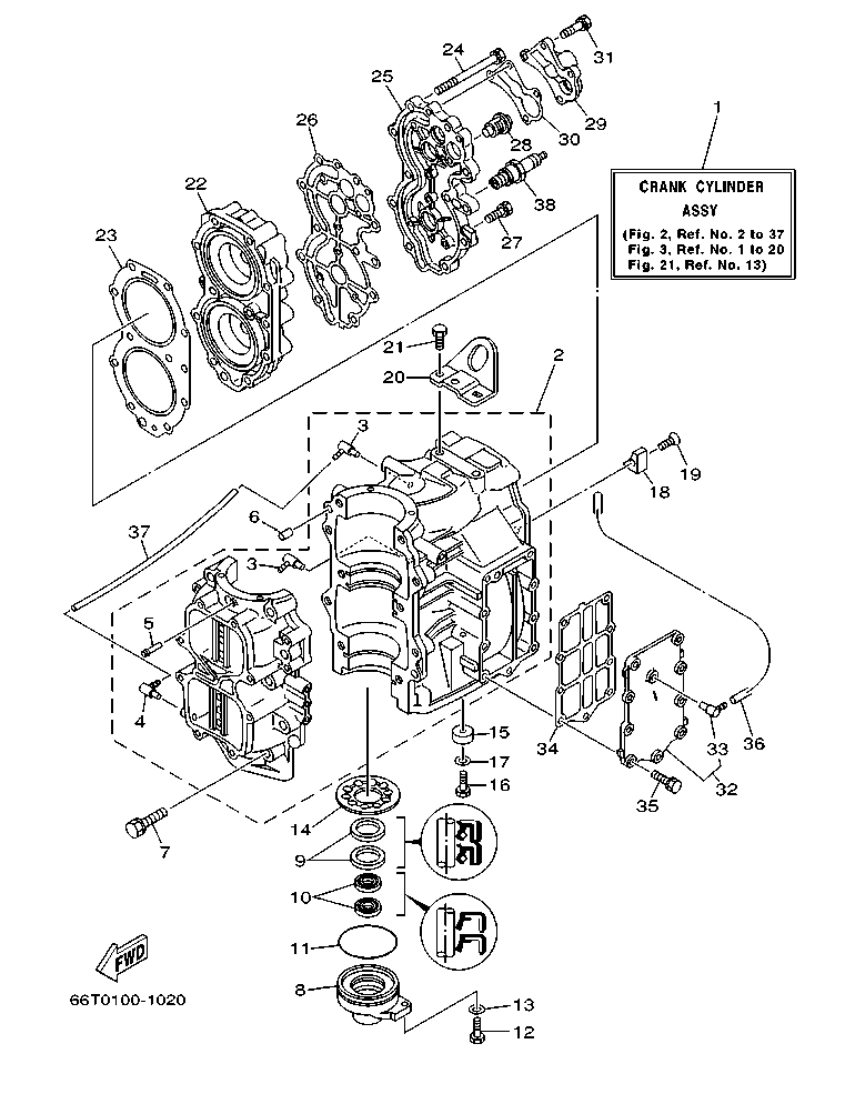 Fig. 2 – CYLINDER & CRANKCASE diagram