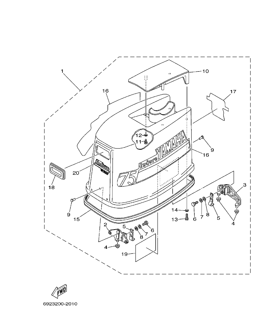Fig. 1 – TOP COWLING SOPORTE SUPERIOR diagram