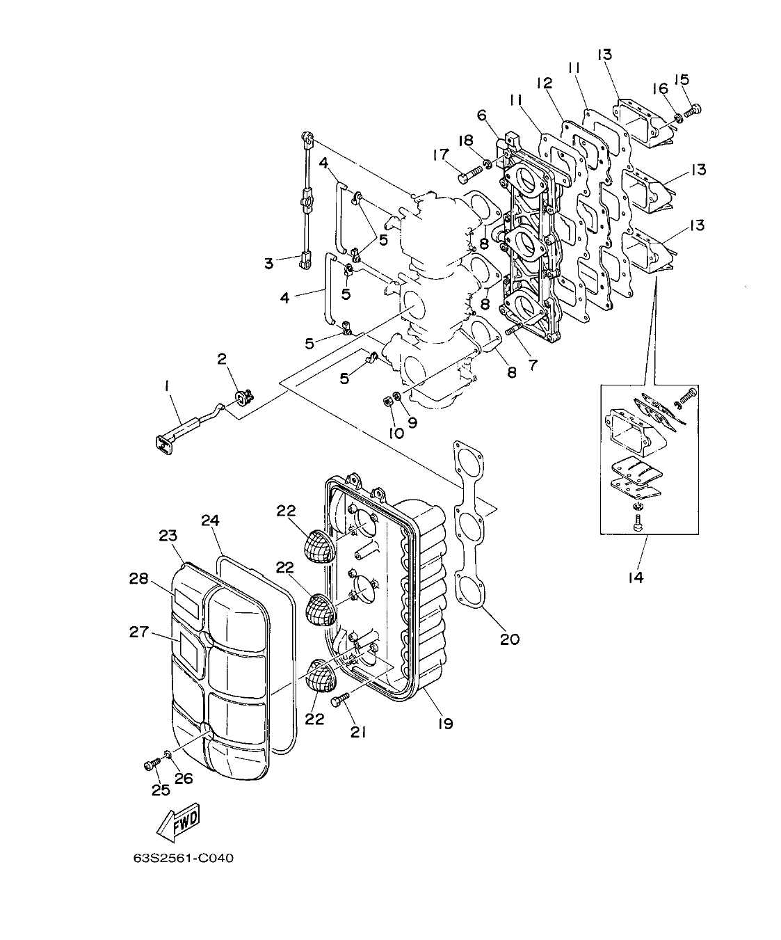 E65A'04 – section 4 INTAKE ADMISION parts diagram