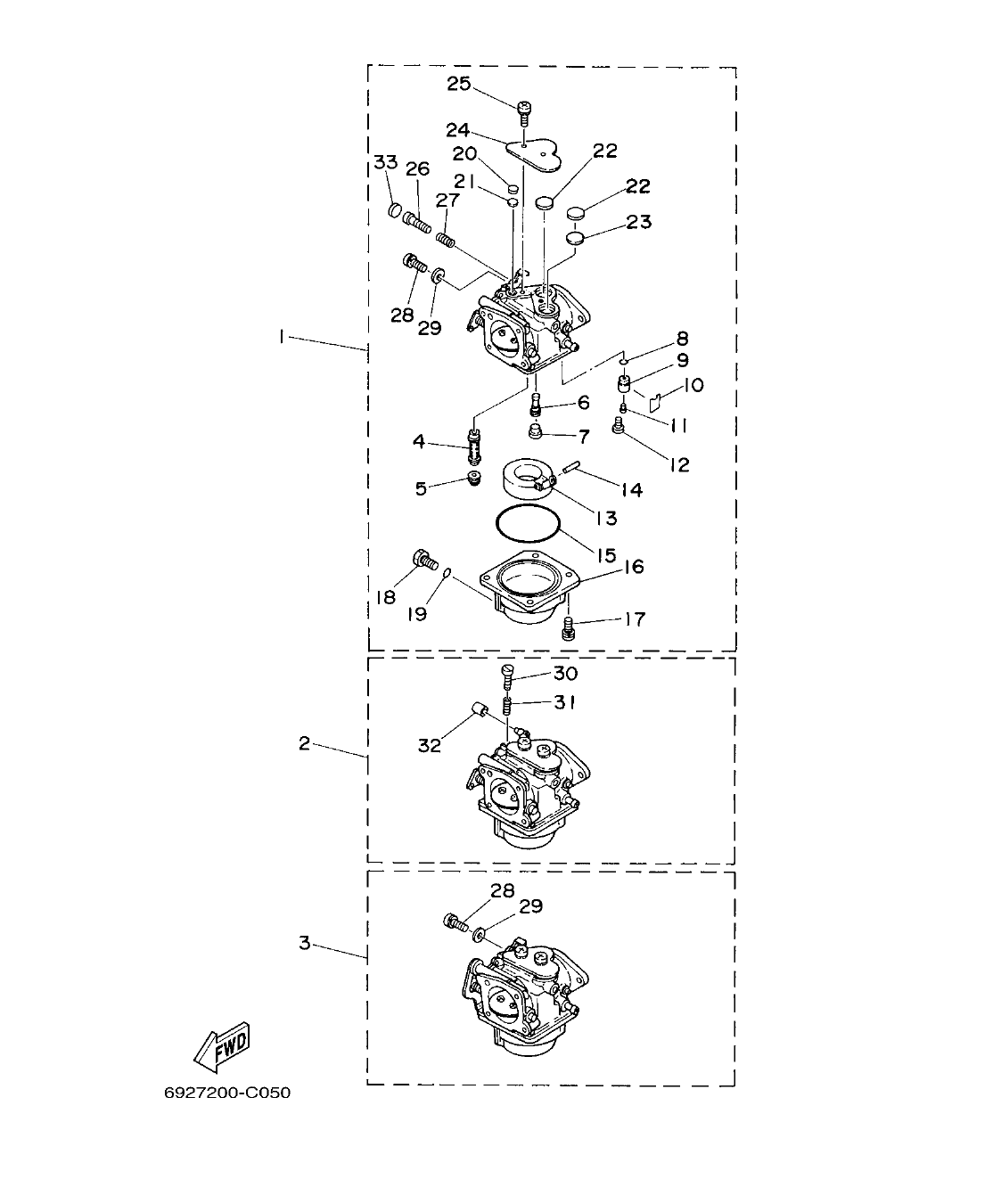 E60J'04 – section 5 CARBURETOR CARBURADOR parts diagram