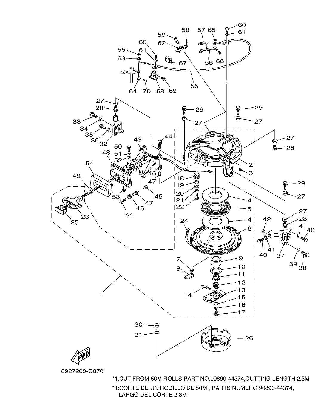 E65A'04 – section 7 STARTER ARRANQUE parts diagram