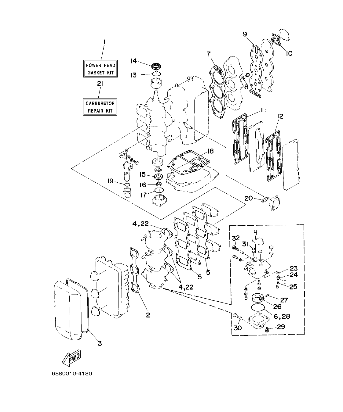 Fig. 21 – REPAIR KIT 1 ESTUCHE REPARATION 1 diagram