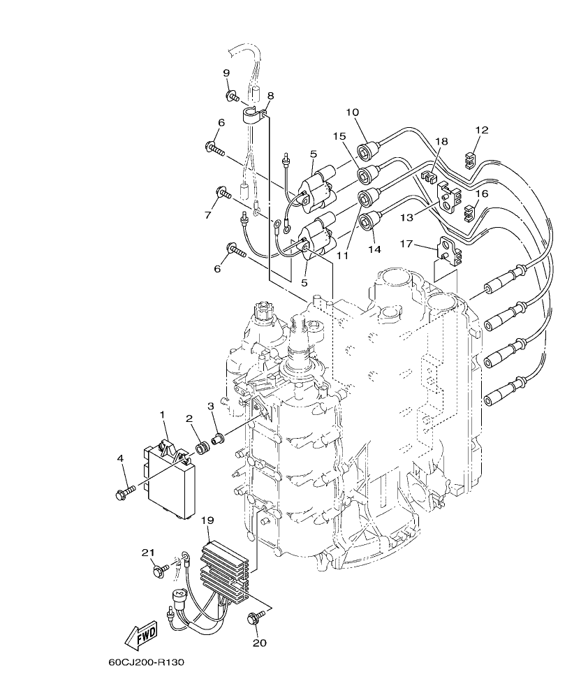 F100BET – section 13 ELECTRICAL 1 parts diagram