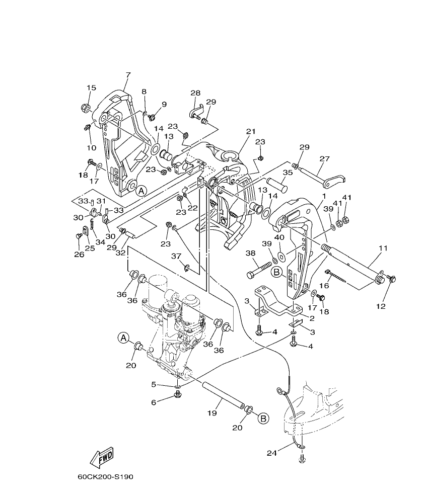 F100BET – section 19 BRACKET 1 parts diagram