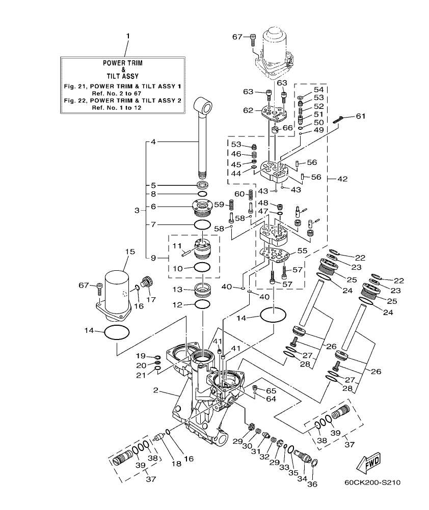Fig. 21 – POWER TRIM & TILT ASSY 1