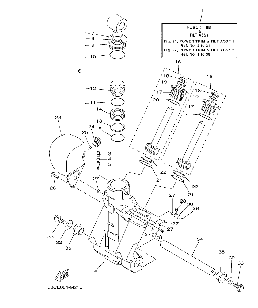 Fig. 21 – POWER TRIM & TILT ASSY 1